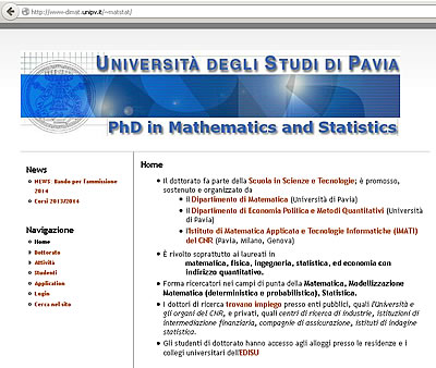 Dimat - Dipartimento Matematica, Università degli Studi di Pavia